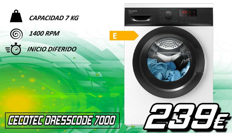 Lavadora Cecotec Bolero DressCode 7000 - La Casa del Outlet